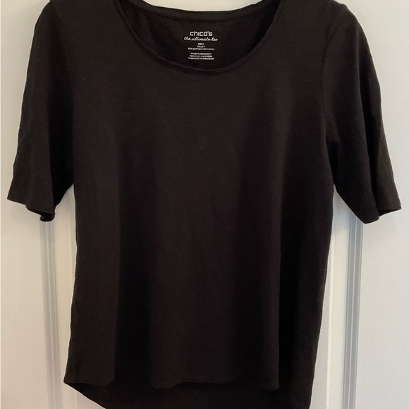 Chico’s The Ultimate Tee - Chico’s Size 1 / Small - Black - Picture 4 of 9